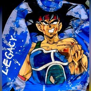 Dragonball Z Custom Bardock (front) Kid Goku Back Sweatshirt